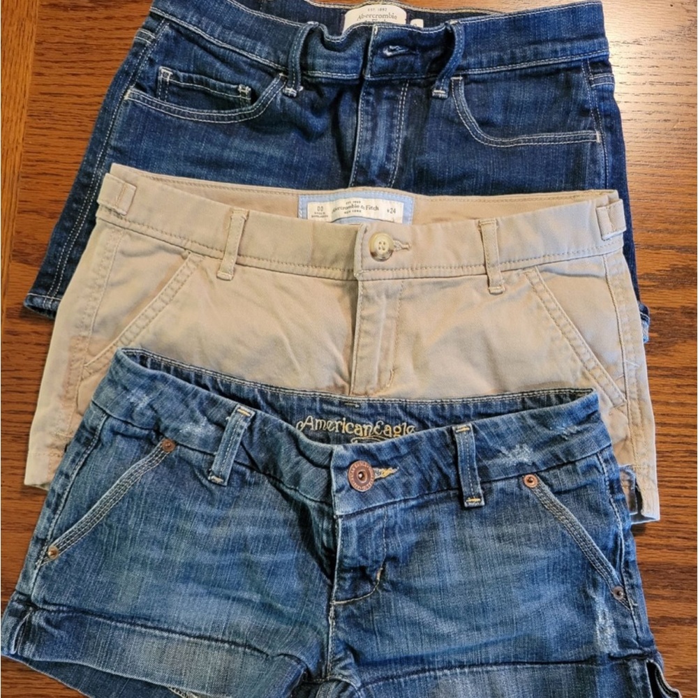 3 Pair Lot! 2 pair Abercrombie and Fitch Shorts & 1 pair American Eagle Shorts
